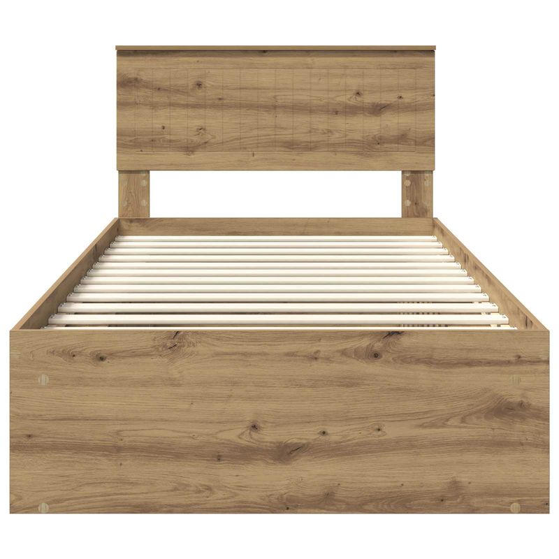 Casa si Gradina - Mobilier - Paturi si accesorii - Paturi - Cadru de pat Stejar artizanal 100 x 200 cm Lemn de pin masiv - Infinity.ro