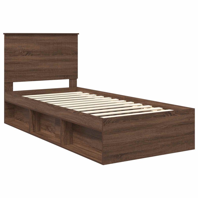 Casa si Gradina - Mobilier - Paturi si accesorii - Paturi - Cadru de pat Stejar inchis 90 x 190 cm Lemn de pin masiv - Infinity.ro