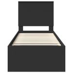 Casa si Gradina - Mobilier - Paturi si accesorii - Paturi - Cadru de pat cu headboard Negru 75 x 190 cm Lemn de pin masiv - Infinity.ro