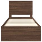 Casa si Gradina - Mobilier - Paturi si accesorii - Paturi - Cadru de pat Stejar inchis 90 x 190 cm Lemn de pin masiv - Infinity.ro