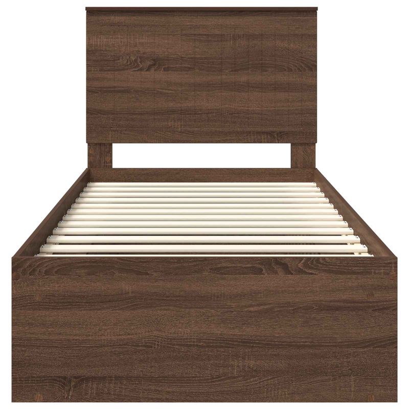 Casa si Gradina - Mobilier - Paturi si accesorii - Paturi - Cadru de pat Stejar inchis 90 x 190 cm Lemn de pin masiv - Infinity.ro