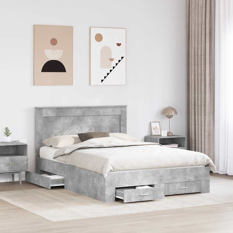 Casa si Gradina - Mobilier - Paturi si accesorii - Paturi - Cadru de pat cu sertar cu headboard cu depozitare Lemn compozit - Infinity.ro