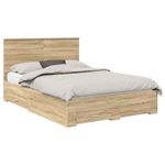 Casa si Gradina - Mobilier - Paturi si accesorii - Paturi - Cadru de pat cu sertar Stejar Sonoma 140 x 190 cm Lemn compozit - Infinity.ro