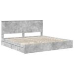 Casa si Gradina - Mobilier - Paturi si accesorii - Paturi - Pat cu storage Gri din beton 200 x 200 cm Lemn compozit - Infinity.ro