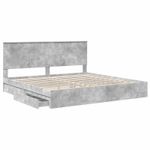 Casa si Gradina - Mobilier - Paturi si accesorii - Paturi - Pat cu storage Gri din beton 200 x 200 cm Lemn compozit - Infinity.ro