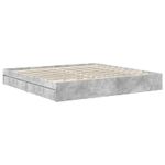Casa si Gradina - Mobilier - Paturi si accesorii - Paturi - Pat cu storage Gri din beton 200 x 200 cm Lemn compozit - Infinity.ro