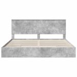 Casa si Gradina - Mobilier - Paturi si accesorii - Paturi - Pat cu storage Gri din beton 200 x 200 cm Lemn compozit - Infinity.ro