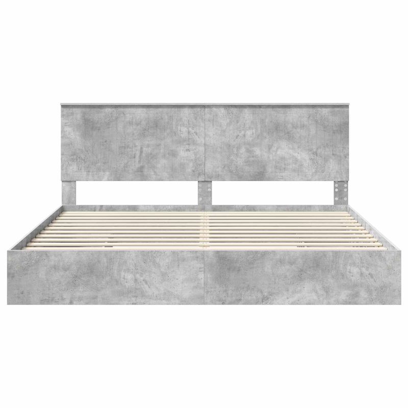 Casa si Gradina - Mobilier - Paturi si accesorii - Paturi - Pat cu storage Gri din beton 200 x 200 cm Lemn compozit - Infinity.ro