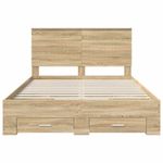 Casa si Gradina - Mobilier - Paturi si accesorii - Paturi - Cadru de pat cu sertar Stejar Sonoma 140 x 190 cm Lemn compozit - Infinity.ro