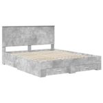 Casa si Gradina - Mobilier - Paturi si accesorii - Paturi - Cadru de pat cu sertar Gri din beton 160 x 200 cm Lemn compozit - Infinity.ro