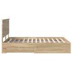 Casa si Gradina - Mobilier - Paturi si accesorii - Paturi - Cadru de pat cu sertar Stejar Sonoma 140 x 190 cm Lemn compozit - Infinity.ro