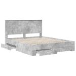 Casa si Gradina - Mobilier - Paturi si accesorii - Paturi - Cadru de pat cu sertar Gri din beton 160 x 200 cm Lemn compozit - Infinity.ro