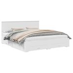 Casa si Gradina - Mobilier - Paturi si accesorii - Paturi - Cadru de pat cu headboard Alb 180 x 200 cm Lemn compozit - Infinity.ro
