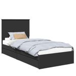 Casa si Gradina - Mobilier - Paturi si accesorii - Paturi - Pat cu storage cu headboard Negru 90 x 190 cm Lemn compozit - Infinity.ro