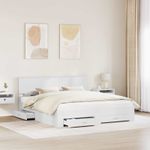 Casa si Gradina - Mobilier - Paturi si accesorii - Paturi - Cadru de pat cu headboard Alb 180 x 200 cm Lemn compozit - Infinity.ro
