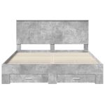 Casa si Gradina - Mobilier - Paturi si accesorii - Paturi - Cadru de pat cu sertar Gri din beton 160 x 200 cm Lemn compozit - Infinity.ro