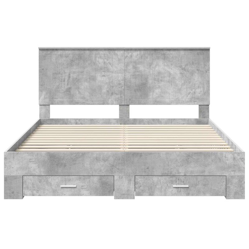 Casa si Gradina - Mobilier - Paturi si accesorii - Paturi - Cadru de pat cu sertar Gri din beton 160 x 200 cm Lemn compozit - Infinity.ro