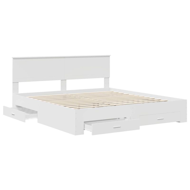 Casa si Gradina - Mobilier - Paturi si accesorii - Paturi - Cadru de pat cu headboard Alb 180 x 200 cm Lemn compozit - Infinity.ro
