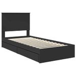 Casa si Gradina - Mobilier - Paturi si accesorii - Paturi - Pat cu storage cu headboard Negru 90 x 190 cm Lemn compozit - Infinity.ro