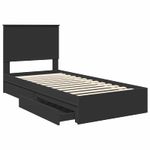 Casa si Gradina - Mobilier - Paturi si accesorii - Paturi - Pat cu storage cu headboard Negru 90 x 190 cm Lemn compozit - Infinity.ro
