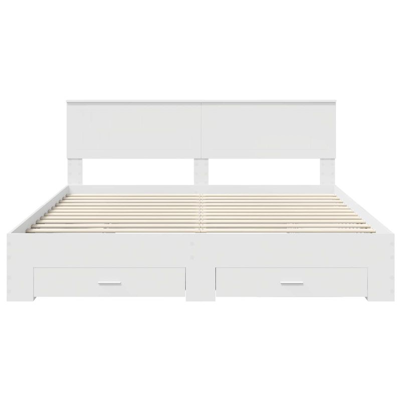 Casa si Gradina - Mobilier - Paturi si accesorii - Paturi - Cadru de pat cu headboard Alb 180 x 200 cm Lemn compozit - Infinity.ro