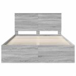 Casa si Gradina - Mobilier - Paturi si accesorii - Paturi - Cadru de pat Gri Sonoma 135 x 190 cm Lemn de pin masiv - Infinity.ro