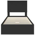 Casa si Gradina - Mobilier - Paturi si accesorii - Paturi - Pat cu storage cu headboard Negru 90 x 190 cm Lemn compozit - Infinity.ro