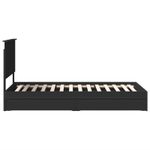 Casa si Gradina - Mobilier - Paturi si accesorii - Paturi - Pat cu storage cu headboard Negru 90 x 190 cm Lemn compozit - Infinity.ro