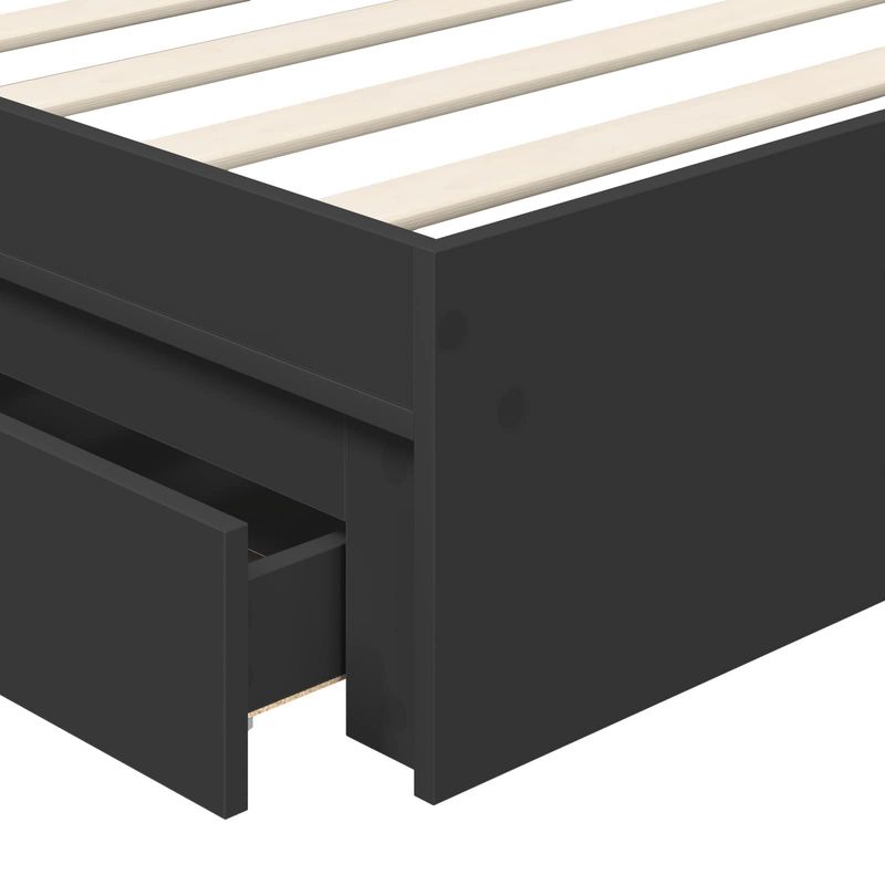 Casa si Gradina - Mobilier - Paturi si accesorii - Paturi - Pat cu storage cu headboard Negru 90 x 190 cm Lemn compozit - Infinity.ro