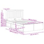 Casa si Gradina - Mobilier - Paturi si accesorii - Paturi - Cadru de pat Gri Sonoma 135 x 190 cm Lemn de pin masiv - Infinity.ro