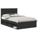 Casa si Gradina - Mobilier - Paturi si accesorii - Paturi - Cadru de pat cu headboard Negru 120 x 200 cm Lemn de pin masiv - Infinity.ro
