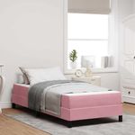 Casa si Gradina - Mobilier - Paturi si accesorii - Paturi - Pat cu arcuri cu saltea Roz 90 x 210 cm tesatura - Infinity.ro