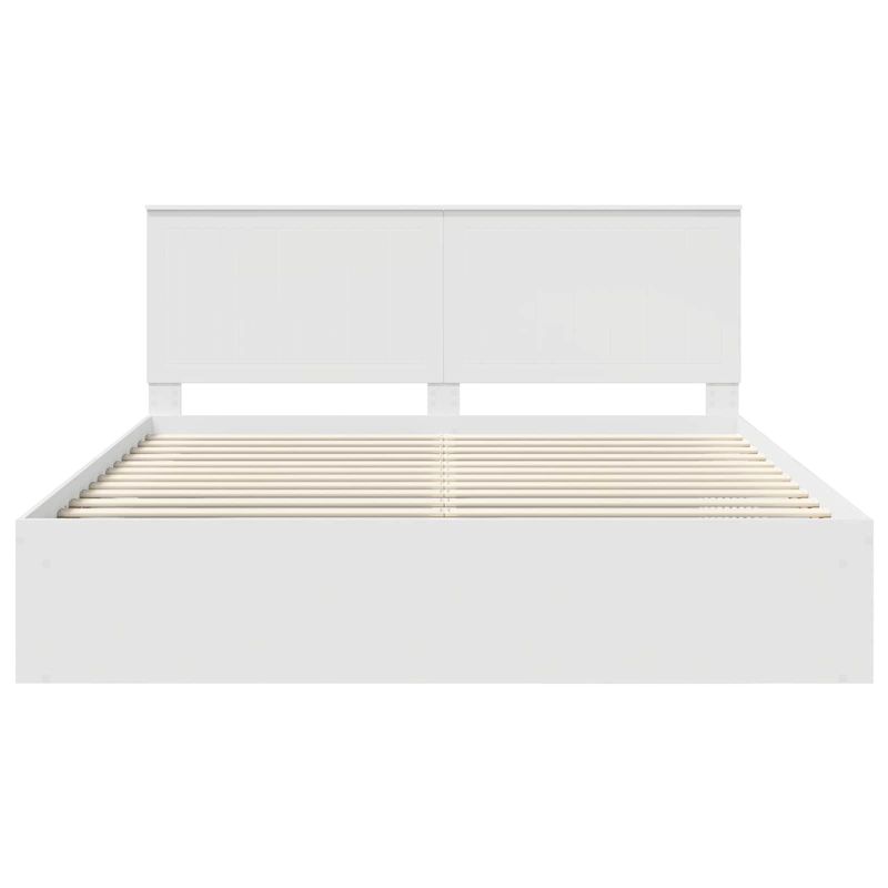 Casa si Gradina - Mobilier - Paturi si accesorii - Paturi - Cadru de pat cu headboard Alb 180 x 200 cm Lemn de pin masiv - Infinity.ro