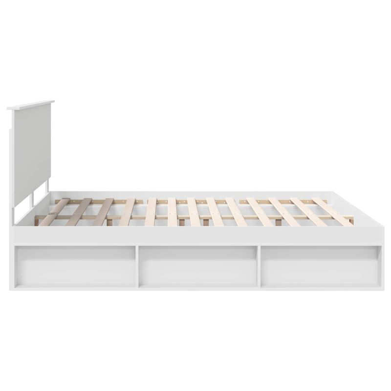 Casa si Gradina - Mobilier - Paturi si accesorii - Paturi - Cadru de pat cu headboard Alb 180 x 200 cm Lemn de pin masiv - Infinity.ro