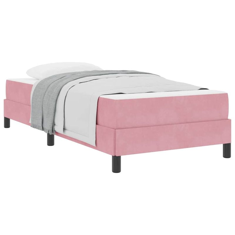 Casa si Gradina - Mobilier - Paturi si accesorii - Paturi - Pat cu arcuri cu saltea Roz 90 x 210 cm tesatura - Infinity.ro