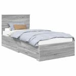 Casa si Gradina - Mobilier - Paturi si accesorii - Paturi - Cadru de pat cu headboard Gri Sonoma 90 x 200 cm Lemn compozit - Infinity.ro