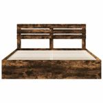 Casa si Gradina - Mobilier - Paturi si accesorii - Paturi - Cadru de pat Stejar fumuriu 180 x 200 cm Lemn de pin masiv - Infinity.ro