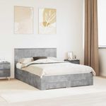Casa si Gradina - Mobilier - Paturi si accesorii - Paturi - Cadru de pat cu sertar Gri din beton 140 x 190 cm Lemn compozit - Infinity.ro