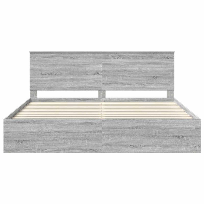 Casa si Gradina - Mobilier - Paturi si accesorii - Paturi - Cadru de pat Gri Sonoma 200 x 200 cm Lemn de pin masiv - Infinity.ro