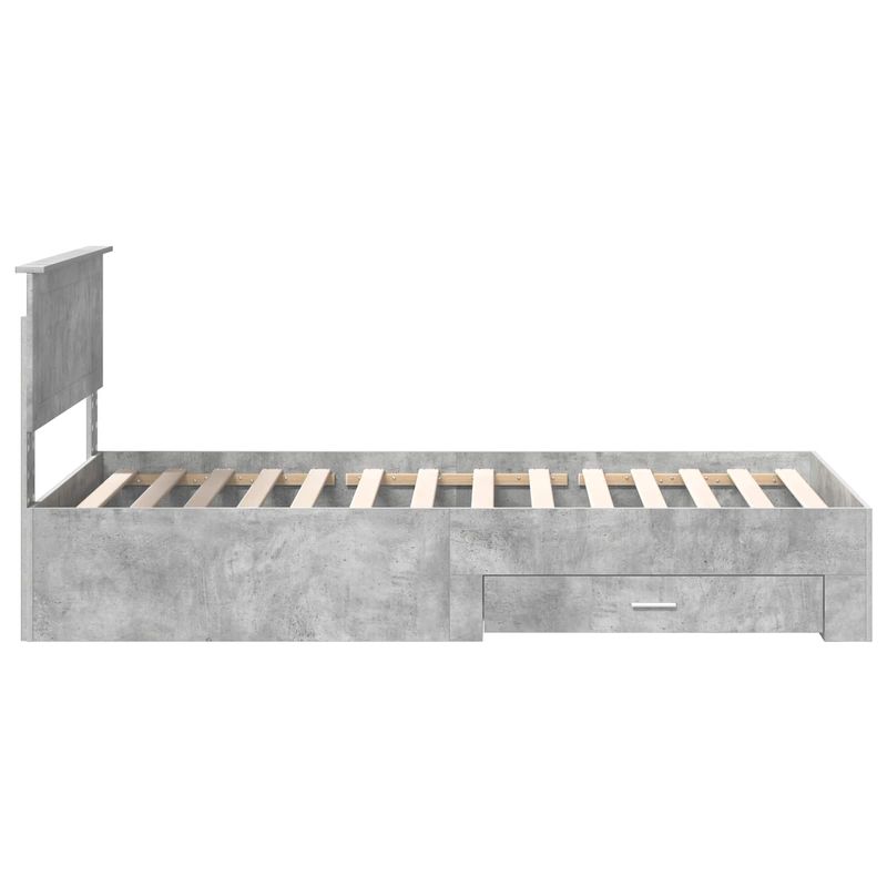 Casa si Gradina - Mobilier - Paturi si accesorii - Paturi - Cadru de pat cu sertar Gri din beton 100 x 200 cm Lemn compozit - Infinity.ro