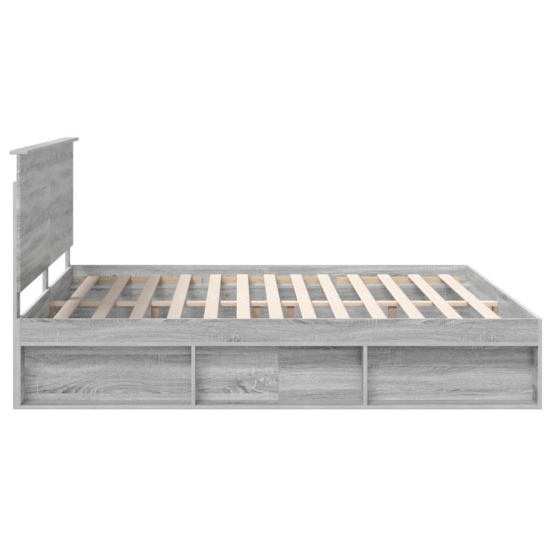 Casa si Gradina - Mobilier - Paturi si accesorii - Paturi - Cadru de pat Gri Sonoma 200 x 200 cm Lemn de pin masiv - Infinity.ro