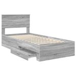 Casa si Gradina - Mobilier - Paturi si accesorii - Paturi - Cadru de pat cu headboard Gri Sonoma 90 x 200 cm Lemn compozit - Infinity.ro
