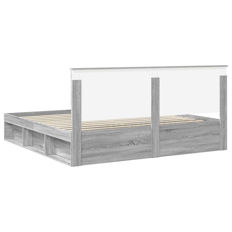 Casa si Gradina - Mobilier - Paturi si accesorii - Paturi - Cadru de pat Gri Sonoma 200 x 200 cm Lemn de pin masiv - Infinity.ro