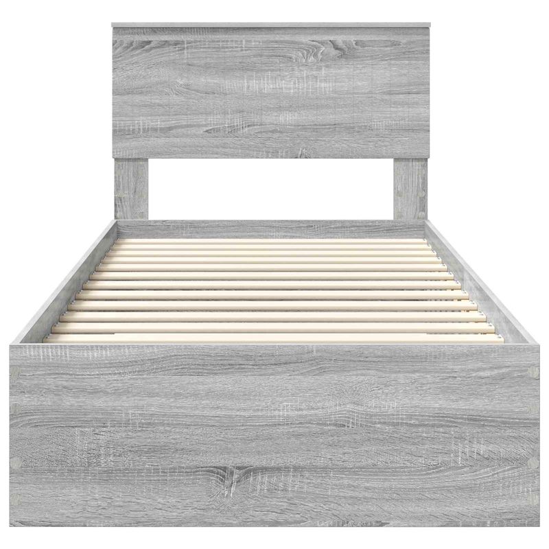 Casa si Gradina - Mobilier - Paturi si accesorii - Paturi - Cadru de pat cu headboard Gri Sonoma 90 x 200 cm Lemn compozit - Infinity.ro