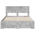Casa si Gradina - Mobilier - Paturi si accesorii - Paturi - Cadru de pat cu sertar Gri din beton 140 x 190 cm Lemn compozit - Infinity.ro