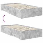Casa si Gradina - Mobilier - Paturi si accesorii - Paturi - Cadru de pat cu sertar Gri din beton 100 x 200 cm Lemn compozit - Infinity.ro