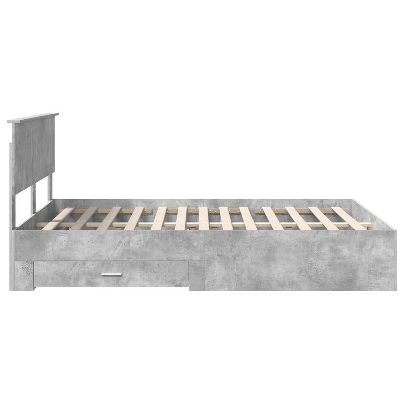Casa si Gradina - Mobilier - Paturi si accesorii - Paturi - Cadru de pat cu sertar Gri din beton 140 x 190 cm Lemn compozit - Infinity.ro