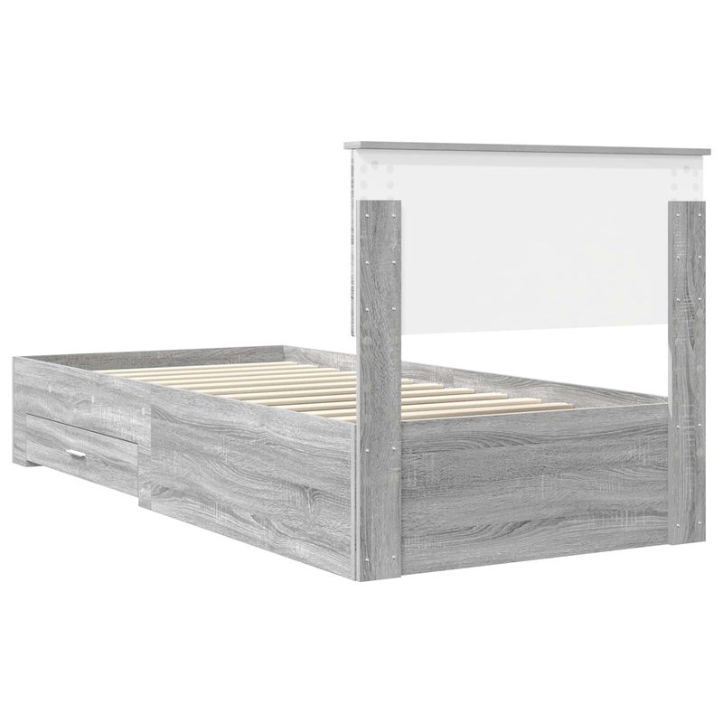 Casa si Gradina - Mobilier - Paturi si accesorii - Paturi - Cadru de pat cu headboard Gri Sonoma 90 x 200 cm Lemn compozit - Infinity.ro