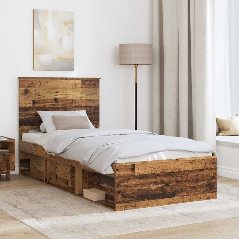 Casa si Gradina - Mobilier - Paturi si accesorii - Paturi - Cadru de pat Lemn vechi 90 x 190 cm Lemn de pin masiv - Infinity.ro
