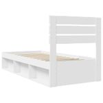 Casa si Gradina - Mobilier - Paturi si accesorii - Paturi - Cadru de pat cu headboard Alb 90 x 200 cm Lemn de pin masiv - Infinity.ro